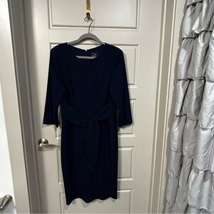 Adrianna Papell Midnight Blue Long Sleeve Dress